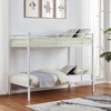 Dsvimoy Bed Low Profile Bunk Bed with Safety Guardrails and Heavy Duty Metal Frame for Kids Room, White, 76.5"*14.65"*6.7" - 2 of 4