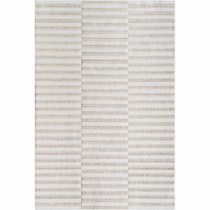 Hauteloom Melva Beige Striped Area Rug - 1 of 4