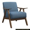 CAVINAS Polyester Accent Chair with Walnut Finish Wood Cushion Backrest,Upholstered Living Room Chairs,Reading Chairs for Living Room - 3 of 4