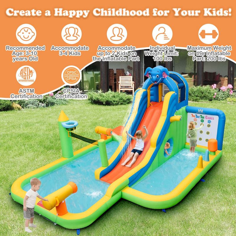 Costway Inflatable Water Slide Giant Splash Pool for Kids Backyard Fun, 4 of 11