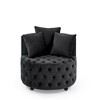 NicBex Modern Velvet Lazy Sofa Chair with Wheels and 3 Pillows, Comfy Swivel Accent Chair for Bedroom, Living Room, Black - 3 of 4