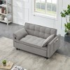 54.3'' Fabric 2-Seater Sofa Bed with 2 Pillows, Solid Wood Frame and High-Density Sponge Cushioning - 3 of 4