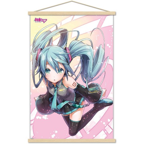 Trends International Hatsune Miku - Pink Circles Magnetic Framed Wall ...