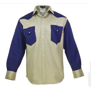 Flame Resistant FR Shirt - 88/12 - Western Style - Two Tone 7 oz - 1 of 4