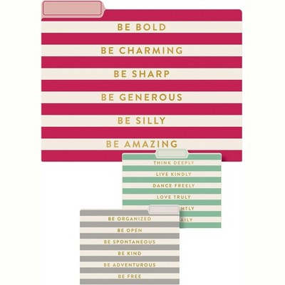 Eccolo Striped Collection Fashion Top Tab File T617C-ST