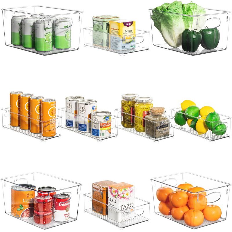 Sorbus 10-Piece Clear Open Bin Containers Set - Organize fridge & pantry essentials! Stackable, portable, clear view for easy access, 4 of 16
