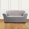 Stretch Chenille Loveseat Slipcover Gray- Sure Fit - image 2 of 3