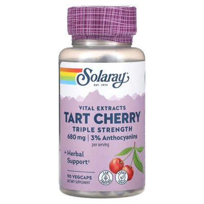 Solaray Vital Extracts, Tart Cherry, Triple Strength, 90 VegCaps (340 mg per Capsule)