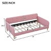 1pc Upholstered Daybed Frame, Linen Fabric Couch Bed with Armrests and Support Legs, No Box Spring Needed - Baofuwish - 4 of 4