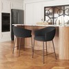 Zuo Modern Essen Counter Stool 37"H Black Teddy Fabric with Bronze Accents and Black Steel Frame - 3 of 4
