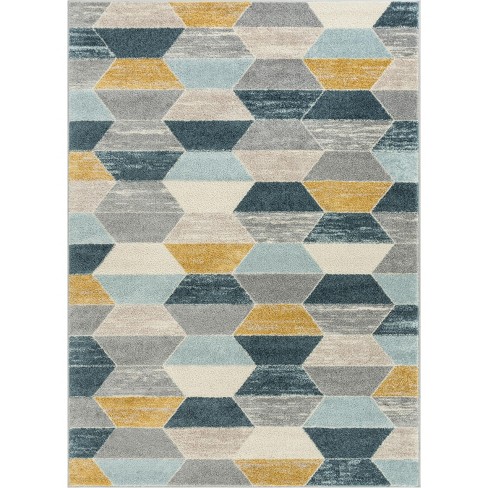 Well Woven Everleigh Honeycomb Hexagon Geometric 3'11