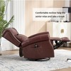 GDFStudio Viktor Modern 360° Swivel Rocking Genuine Leather Upholstered Heat Massage Recliner Chair - 4 of 4
