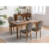 VASIP Set of 2 French Baroque Revival Dining Chairs - Hand-Tufted PU Leather with Nailhead Trim & Carved Hardwood Cabriole Legs - 4 of 4