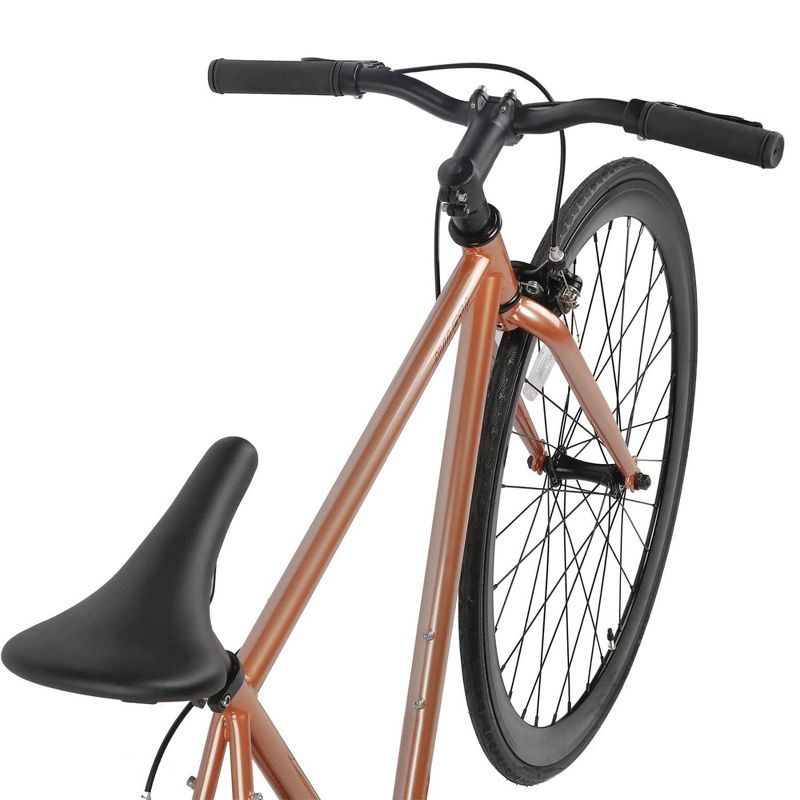 AVASTA BA9002WF-2 700C 54 Inch Single Speed Loop Fixed Gear Commuter Fixie Bike w/ High-TEN Steel Frame for Adults 5' 6" to 5' 11", Iridescent Copper, 3 of 7
