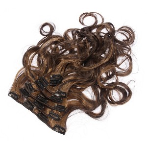 Unique Bargains Women's 4 Clips in Hair Extensions Full Head Synthetic Wigs 8 Pcs - 1 of 4