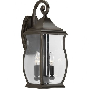 Progress Lighting Township 2-Light Outdoor Wall Lantern in Oil Rubbed Bronze with Clear Beveled Glass Shade - 1 of 2