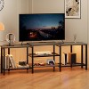 67 Inch Large TV Stand with LED Lights, Corner Entertainment Center with Power Outlets, 4 Open Storage Shelves, for 55/65/75 Inch TV - 4 of 4