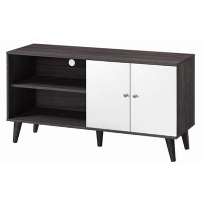 Syemin TV Stands and Consoles Fashion TV Stand for TVs up to 47.3" with 2 Storage Shelves 1 Cabinet for TV in Living Room, Gray, 47.3"*15.2"*25.6"