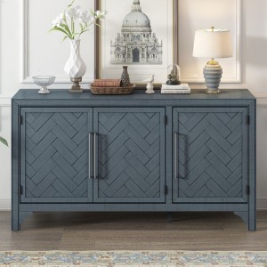 Designed Storage Cabinet Sideboard with MDF+Pine veneer , Adjustable Shelves - 1 of 4