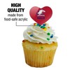 American University Eagles Logo Heart Love Cupcake Picks Toppers Decoration Set of 6 - 3 of 4