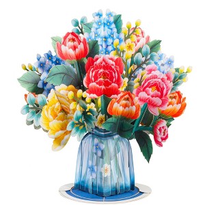 Paper Love HugePop Winter Wonderland Bouquet 3D Pop Up Card - Jumbo 10" x 14" Card - 1 of 4