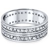Pompeii3 1 1/2ct Mens Diamond Eternity Ring Milgrain Accent 10K White Gold - 3 of 4