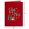 Paper Love 3D Ho Ho Ho Pop Up Christmas Card, For Christmas - 5" x 7" Cover, Includes Envelope and Note Tag - 2 of 4