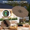 Tangkula 10 FT Solar Offset Hanging Umbrella Patio Cantilever Umbrella w/ 32 LED Lights - 4 of 4