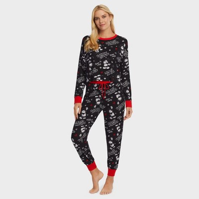 Women's Disney Mickey Mouse Long Sleeve Pullover and Jogger Pajama Set