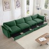 Oversized 146.4" Chenille 4 Seater Modular Sectional Sofa with Storage Drawers under Each Seat, 4-Piece Free combination - 2 of 4