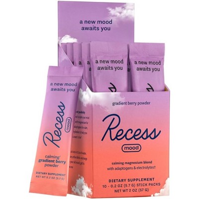 Recess Mood Powder, Magnesium Calm Support, Gradient Berry - 0.2 Oz (Pack of 10)