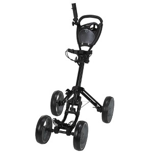Caddymatic Golf Quad 4-Wheel Folding Golf Pull / Push Cart Black - 1 of 3