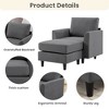 Hyleory Modern Comfort Accent Chair with Ottoman - Living Room Bedroom Leisure Preferred, Modern Simple Home Reading Corner Essentials - 4 of 4