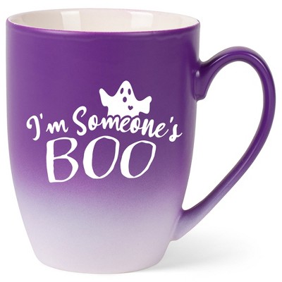 Elanze Designs I'm Someone's Boo Two Toned Ombre Matte Purple and White 12 ounce Ceramic Stoneware Coffee Cup Mug