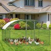 Large Metal Chicken Coop, Walk in Poultry Cage with Waterproof Cover, Metal Chicken Run, Dome Roof Hen Rabbit Duck House, 9.8' W x 6.5' D x 6.5' H - 3 of 4