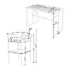 Iron Outdoor Dinner Set with Acacia Wood Handrails for Patio, Balcony or Backyard,Black - ModernLuxe - 3 of 4