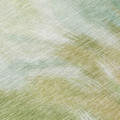 HomeRoots 9' X 12' Green And Ivory Abstract Washable Indoor Outdoor Area Rug