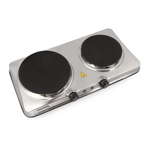Courant 1700 Watts Electric Double Burner, Stainless Steel Design - 1 of 4