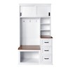 TIRAMISUBEST Modern Entryway Bench with Coat Rack, 3 Shelves and Drawers, 3 Sturdy Hooks, 40.2'' Wide Hall Tree with Storage Bench - 3 of 4