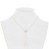 Bella Silver Sterling Silver CZ Circle with Teardrop Freshwater Pearl Adjustable Bolo Necklace - Gold Plated - Yellow - 12+3 Inch - 2 of 3