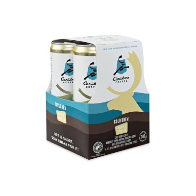 Caribou Coffee Cold Brew Vanilla Crafted - 4pk/11.5 fl oz Cans