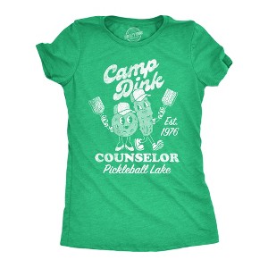 Womens Camp Dink Counselor Pickleball Lake T Shirt Funny Pickle Ball Lovers Joke Tee For Ladies - Crazy Dog Women's T Shirt - 1 of 4