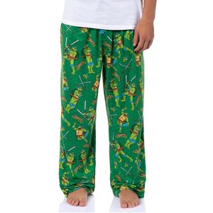 Teenage Mutant Ninja Turtles Men's Tossed Print Sleep Pajama Pants For Adults - 1 of 4