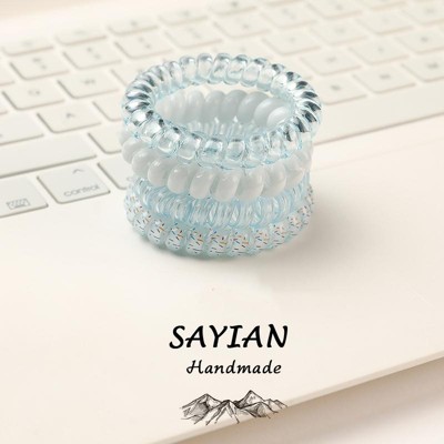 4 pcs Flower pattern Phone Circle Coil Hair Ties, Mixed color Hair circle, and Cute Hair Accessories - Perfect for Girls and Women