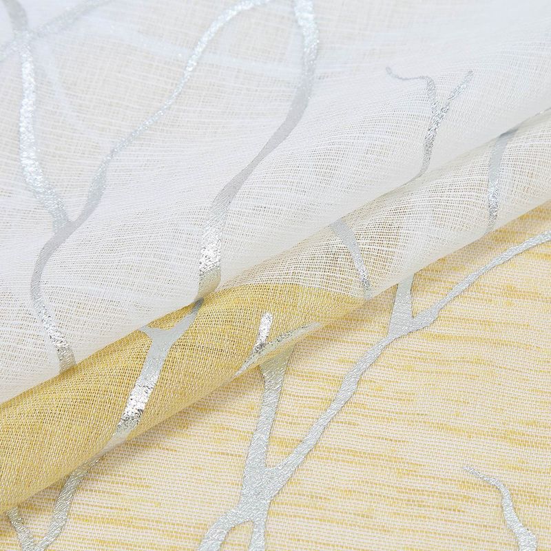 Silver Tree Branch Pattern Semi Sheer Curtains, 3 of 7