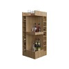 FURNIinspire Utility Storage Cabinets 3 Tier Corner Bar Cabinet Cupboard Bar Cabinet Storage Cabinet With Cubbies, Brown, 18.3"*18.3"*46" - 2 of 4