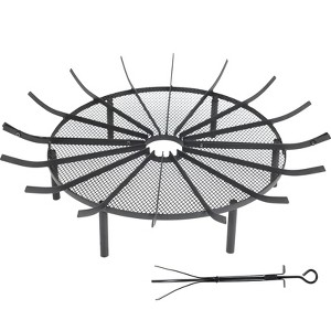 Aoodor Fire Grate Log Grate, Round Spider Wagon Wheel Firewood Grates - 1 of 4