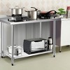 Tangkula 30" x 48" Stainless Steel Food Prep & Work Table Commercial Kitchen Table Silver - 2 of 4