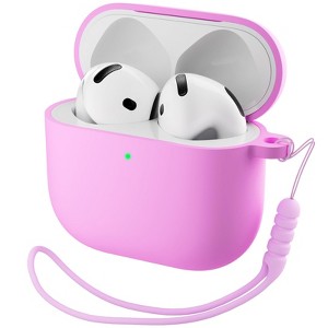 BONGEEK for AirPods 4 Case, Soft Silicone Full Protective Cover with LED Visible, Compatible with AirPods 4th Generation 2024 - Cherry Blossom - 1 of 4