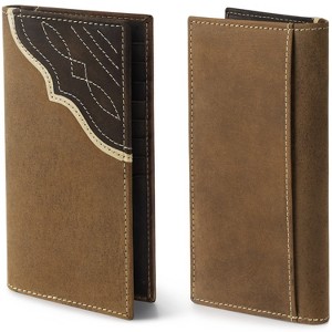 Wrangler Men's Vertical Bifold Wallet, Contrast Corner Rodeo, Genuine Leather, Gift for Him - 1 of 3